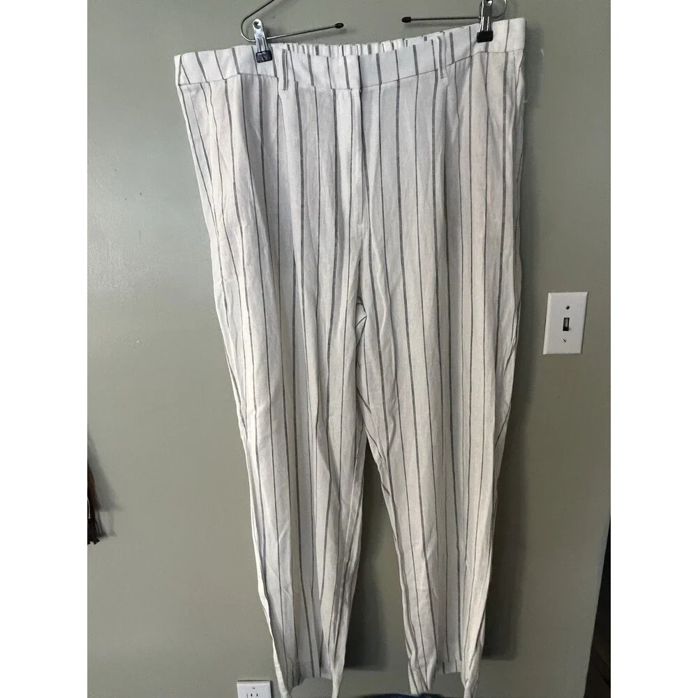 Old Navy Womens Plus Wide Leg Linen Blend Pants XXL Tall New